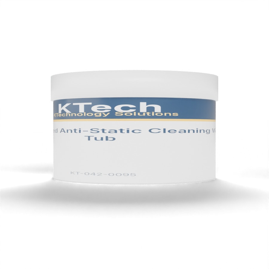 KTech Pre-Saturated Anti-Static Cleaning Wipes Tub — Pre-Saturated Anti-Static Cleaning Wipes · Container of 30 pieces