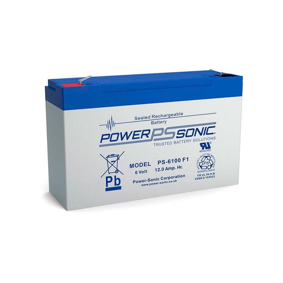 KTech PS-6100-F2 — Nominal Voltage: 6V · Nominal Capacity: 12Ah · Standard Terminal: F2
