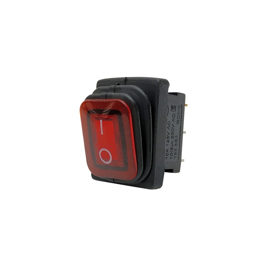 KTech Panel-Mount Rocker Switch — Illuminated Neon of 3 Pins · 6A 250V / 10A 125V · Silicone Splashproof Boot