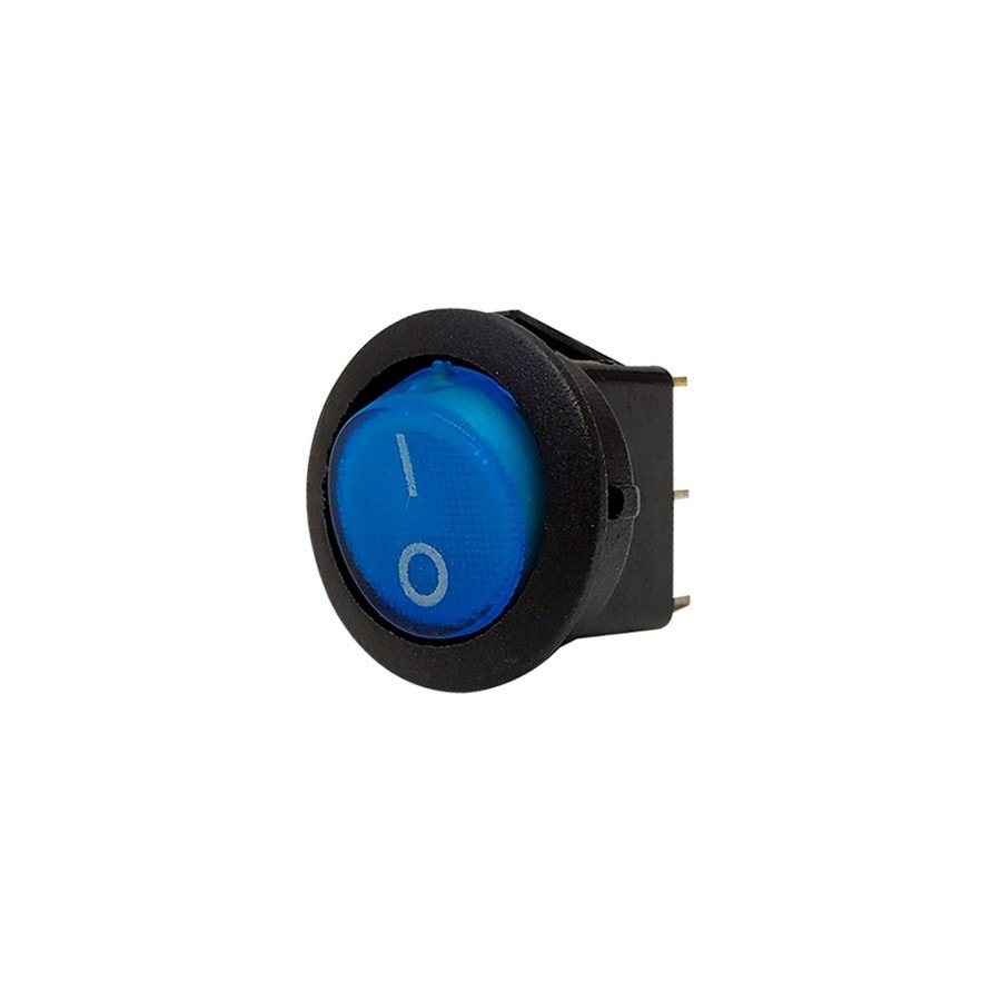 KTech Panel-Mount Rocker Switch — Illuminated Neon of 3 Pins · 6.5A 250V / 13A 125V · Blue