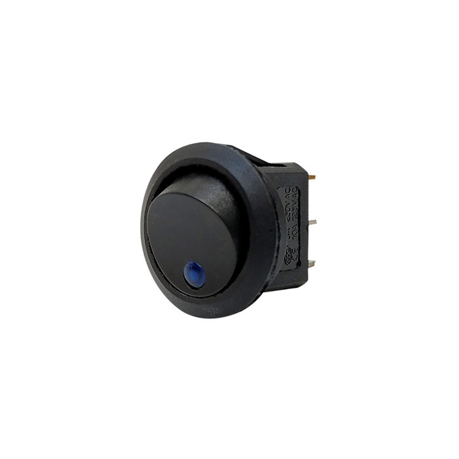 KTech Panel-Mount Rocker Switch — Illuminated Neon of 3 Pins · 6A 250V / 10A 125V · Blue
