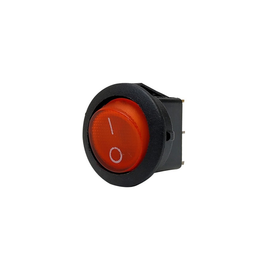 KTech Panel-Mount Rocker Switch — Illuminated Neon of 3 Pins · 20A 12VDC · Red