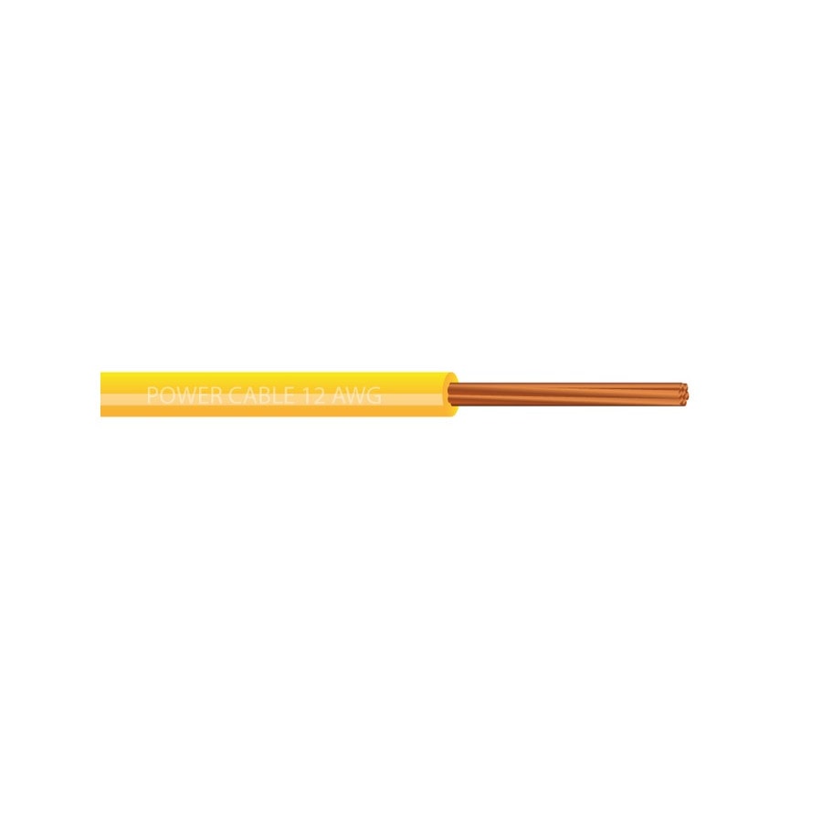 KTech High-Temp 90°C Flexible Stranded Copper Wire · 1×12 AWG 90°C. OFC — Mod. 105505 · Yellow · Reel 100m