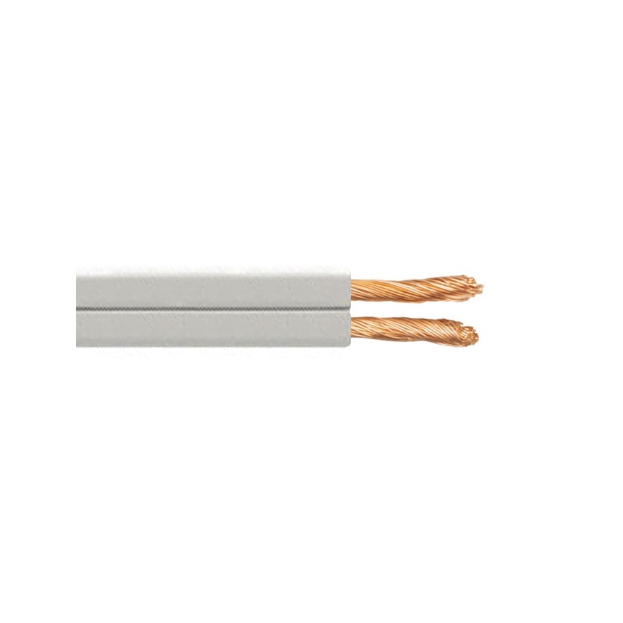KTech Twin-Core Figure-8 Mains Power Zip Cord · 2X18 AWG, 60°C 300 V. — Mod. 104015 · White · Roll 100m