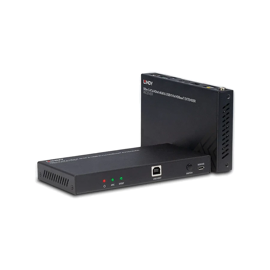 Lindy 100m Cat.6 HDMI 4K60, Audio, IR and RS-232 HDBaseT KVM Extender