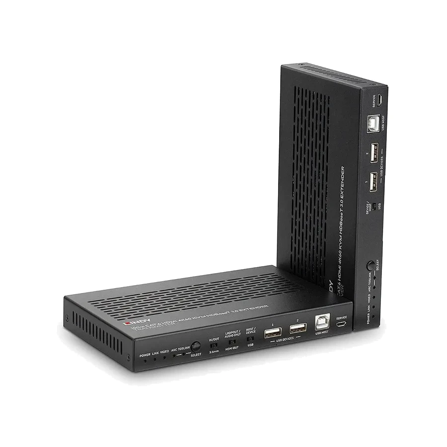 Lindy 100m Cat.6A HDMI 4K60, Audio, IR and RS-232 HDBaseT 3.0 KVM Extender