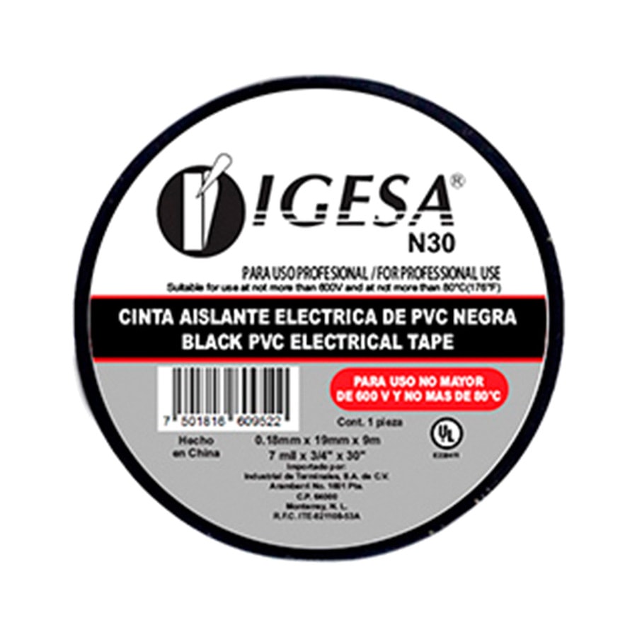 KTech PVC Electrical Insulation Tape — Compact Roll · 9 m · Black