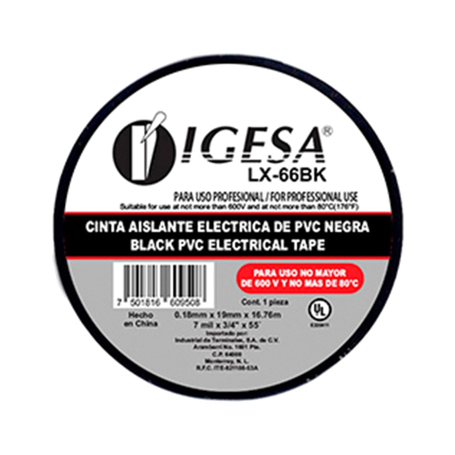KTech PVC Electrical Insulation Tape — Large Roll · 16.76 m · Black