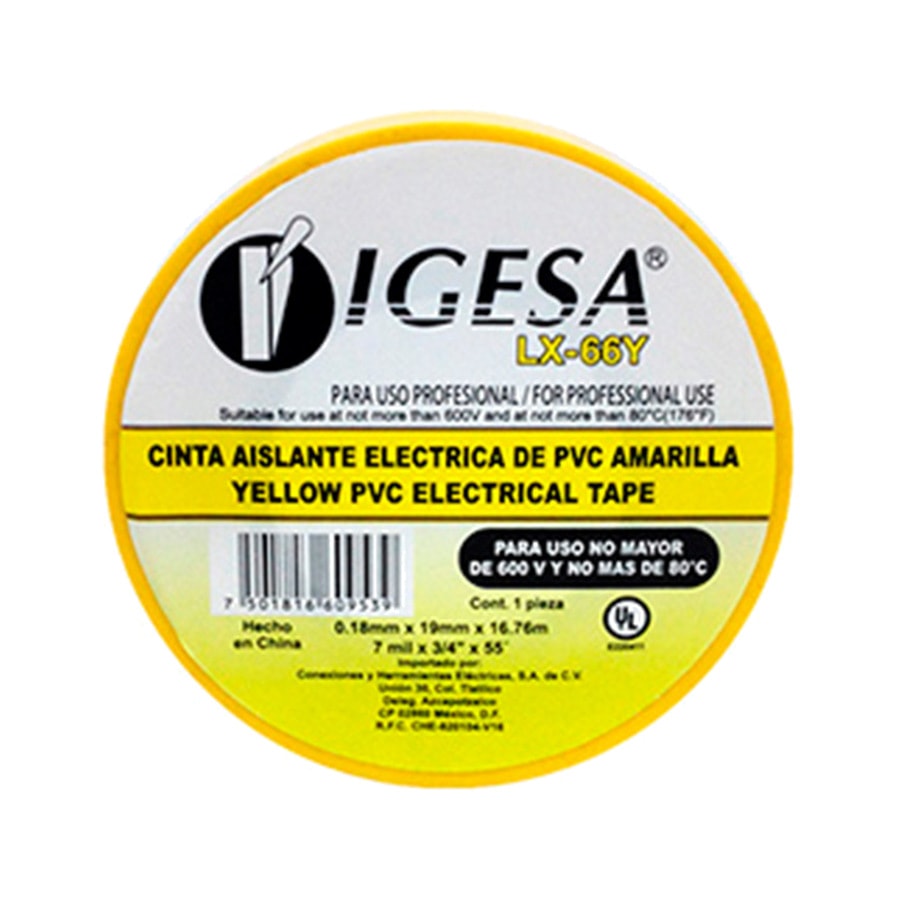 KTech PVC Electrical Insulation Tape — Large Roll · 16.76 m · Yellow