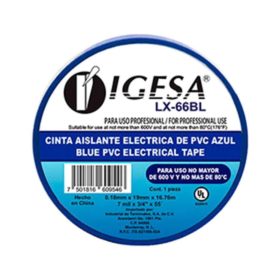 KTech PVC Electrical Insulation Tape — Large Roll · 16.76 m · Blue