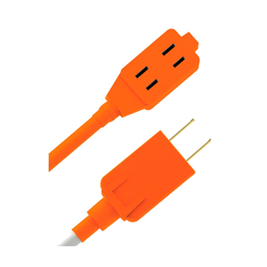 KTech Heavy-Duty Mains Power Extension Lead 20m · SJT 2X16 AWG — Mod. 107020 · Orange · Pack 5 pcs