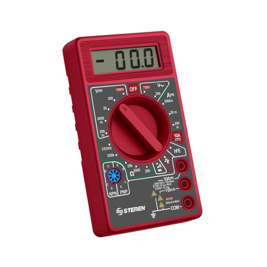KTech MUL-005 — Compact Digital Multimeter · Standard · Red