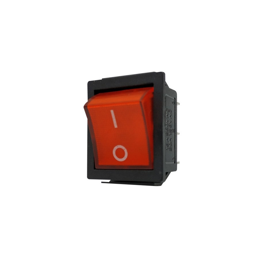KTech Panel-Mount Rocker Switch — Illuminated Neon of 6 Pins · 15A 250V / 20A 125V · Red