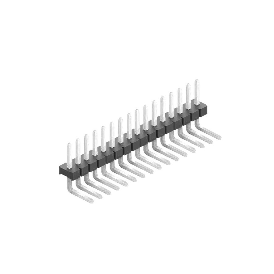 KTech 2.54mm Pitch Right-Angle Pin Header Strip — 1×40 Pins · 2.54mm.