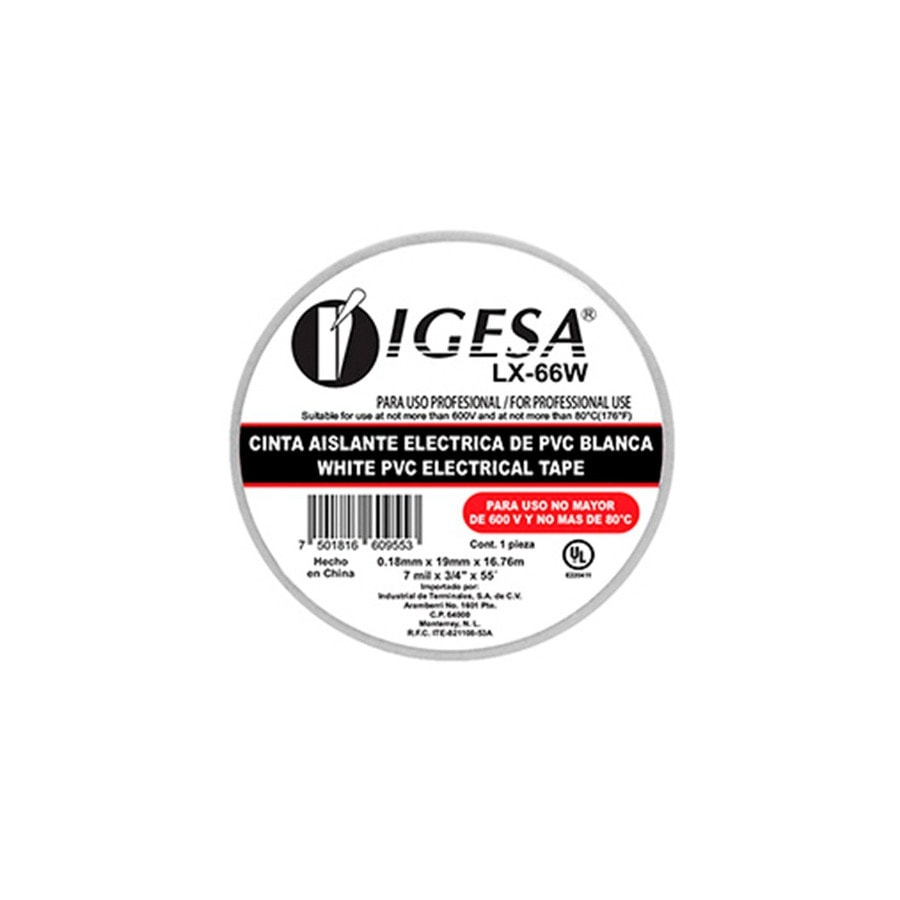 KTech PVC Electrical Insulation Tape — Large · 16.76 m · White