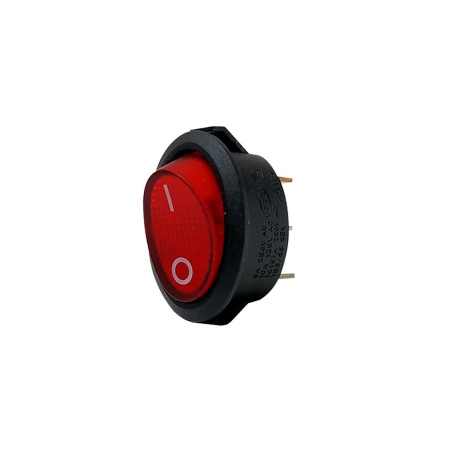 KTech Oval — ON-FF of 3 Pins · 6A 250V / 10A 125V · Red