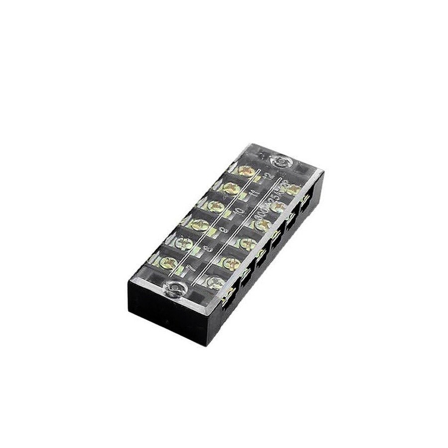 KTech High-Temperature Flame-Retardant Terminal Block (35 Amp · 6 Poles) — 6 Poles · 35 Amp · 100º C · 14 AWG · 600V · 19 x 91 x 30 mm