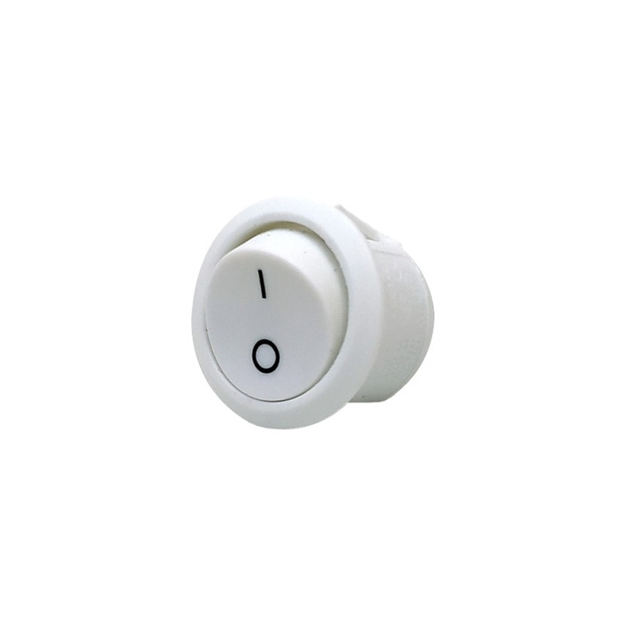 KTech Panel-Mount Rocker Switch — Round with 2 Pins · 6A 250V / 10A 125V · Mini