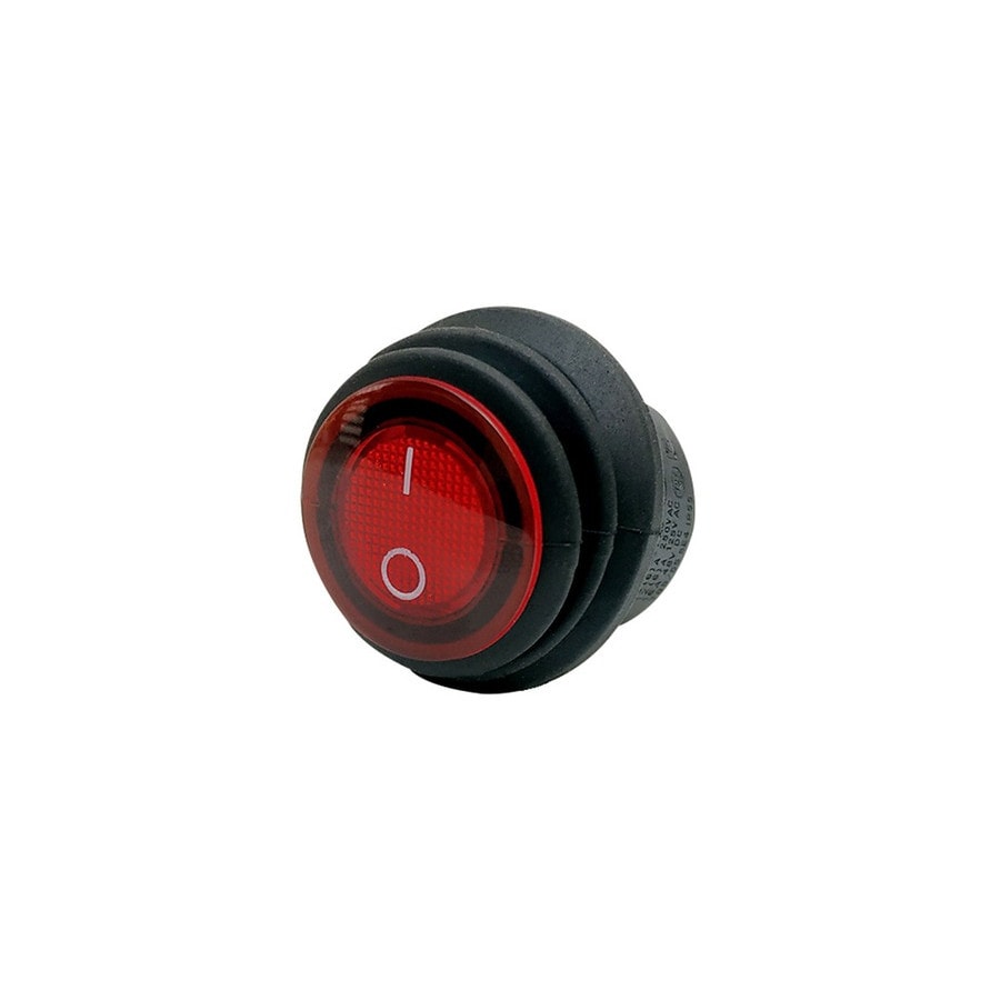 KTech Panel-Mount Rocker Switch — 2 Pins · 6A 250V / 10A 125V · Silicone Splashproof Boot