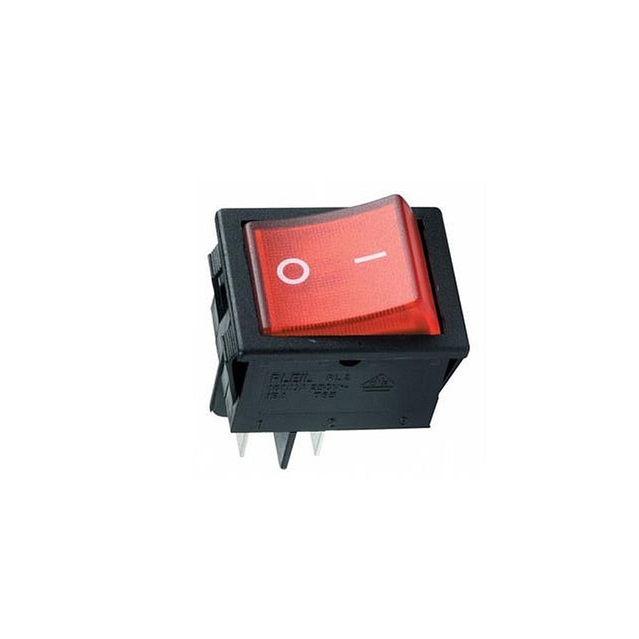 KTech Switch of Rocker — 2P-1T C/Illuminated Neon · 10 Amp