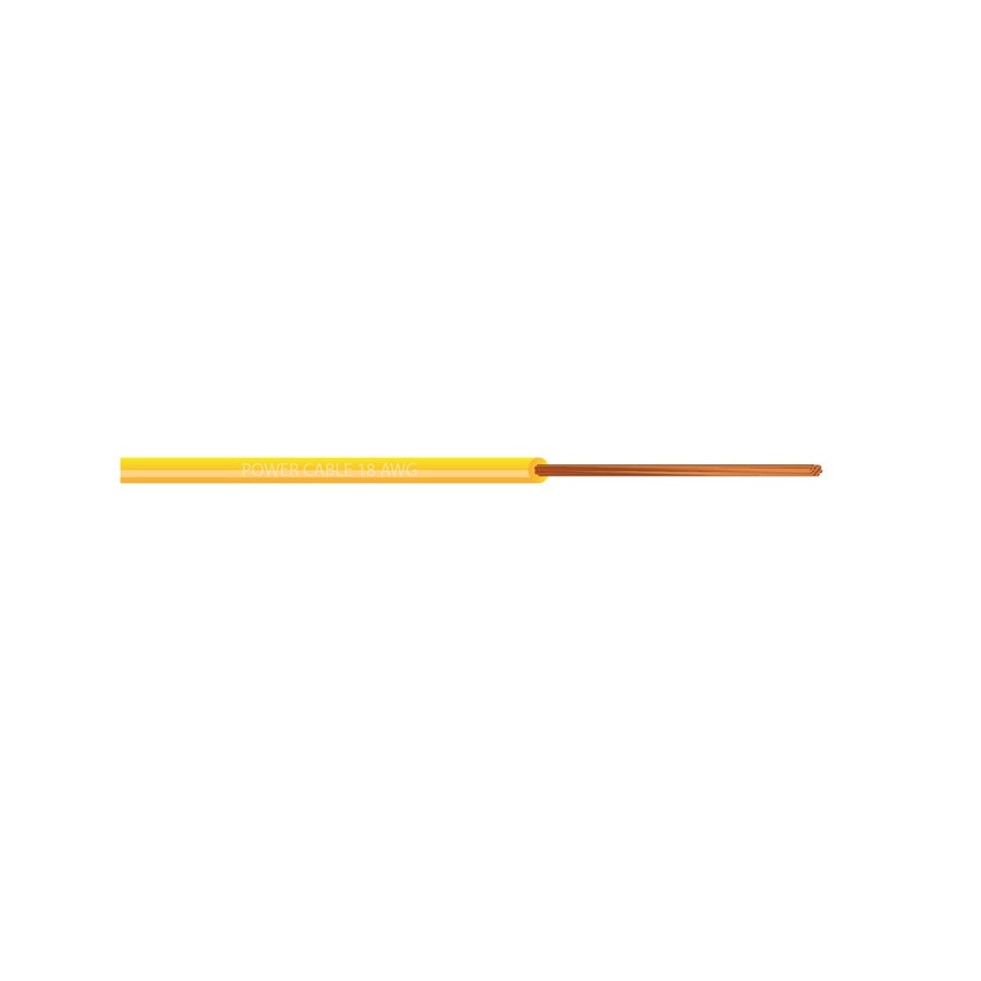KTech Solid-Core Hook-Up Wire · 1X22 AWG 90°C. 300 V. — Mod. 105530 · Yellow · Reel 500m