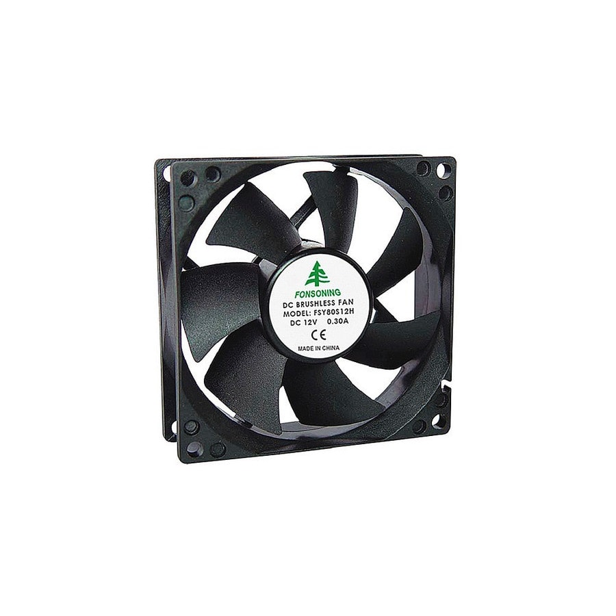 KTech FSY80S12H — 80x80x25mm · C3/CABLES · 12V