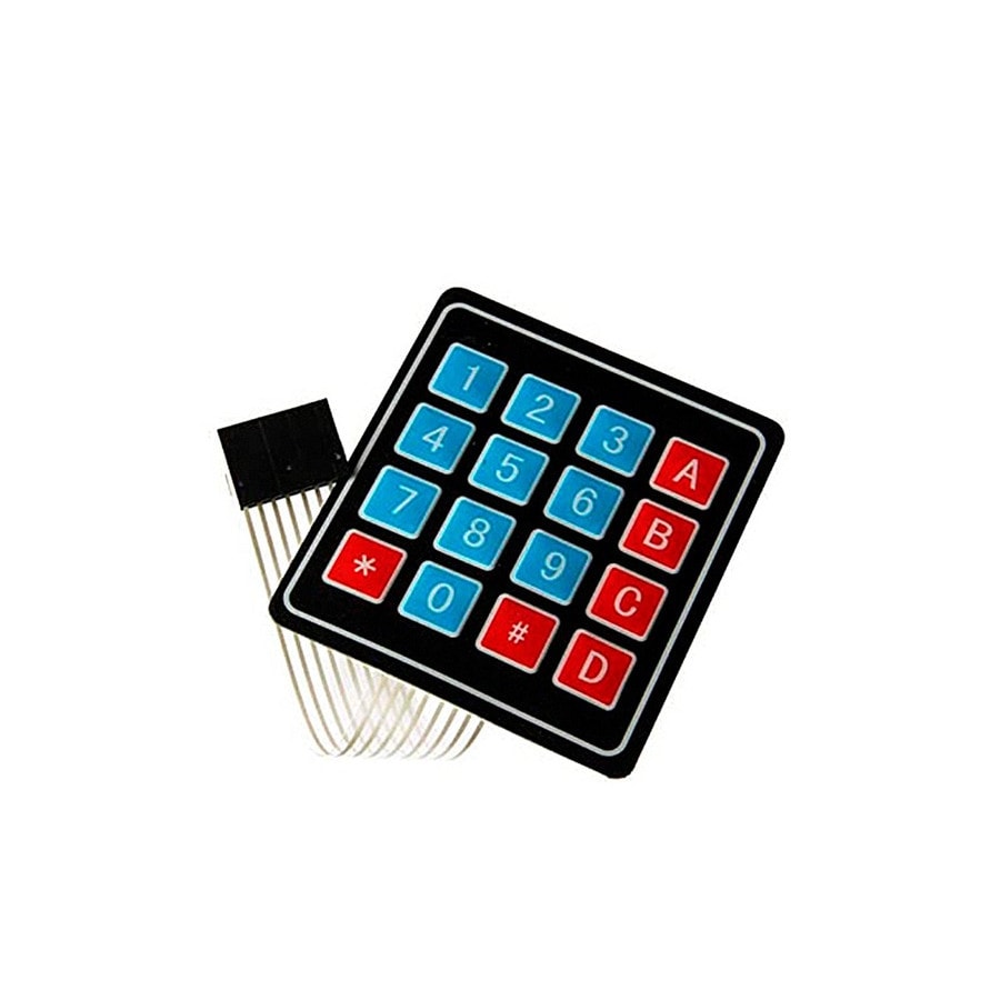 KTech 4×4 Matrix Membrane Keypad — 4×4 Matrix · 16 Keys · 8-Pin Header