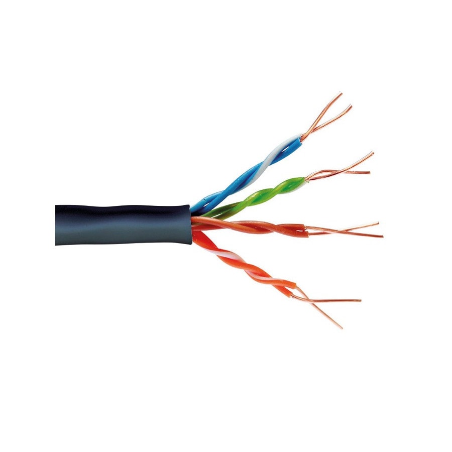 KTech Cable UTP Cat5e · 4 Pairs double jacket (outdoor) — Mod. WB71 · Black · Reel 305m