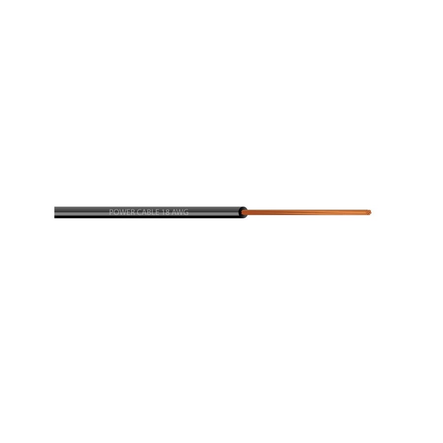 KTech High-Temp 90°C Flexible Stranded Copper Wire · 1X18 AWG 90°C. 300 V. — Mod. 105520 · Black · Roll 100m