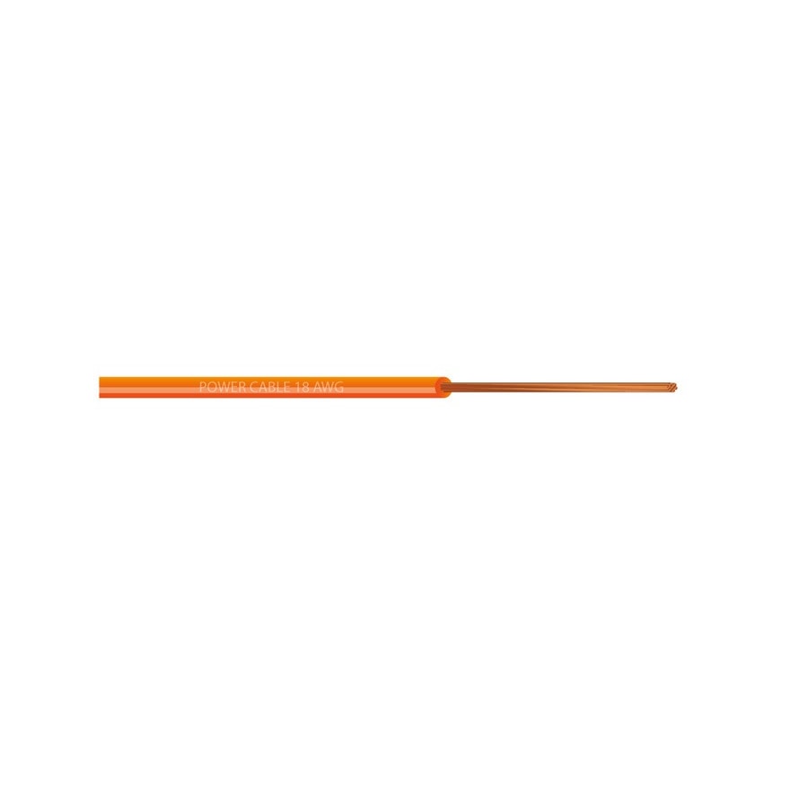 KTech High-Temp 90°C Flexible Stranded Copper Wire · 1X18 AWG 90°C. 300 V. — Mod. 105520 · Orange · Roll 100m