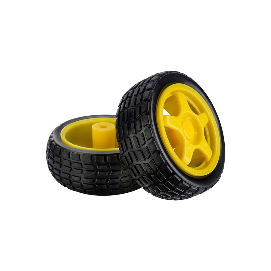 KTech 65mm Yellow Robotics Geared Motor Wheel — for DC Geared Motor · 65 mm
