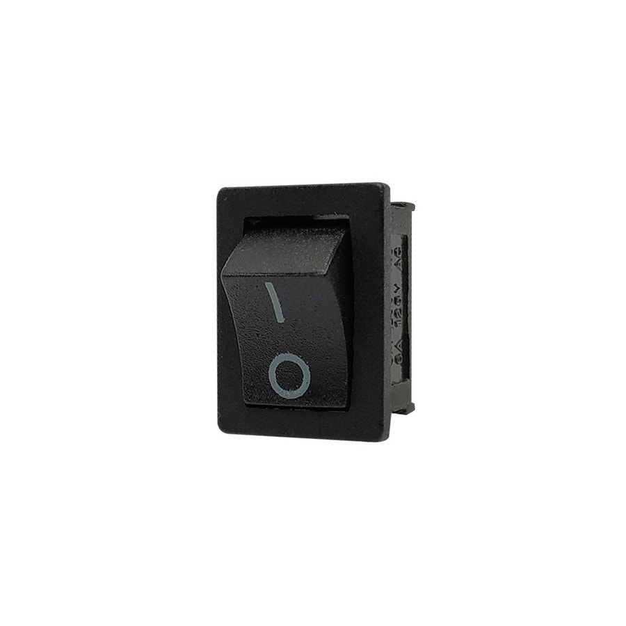 KTech Panel-Mount Rocker Switch — 2 Pins 1P-1T · 6A 125V · Black