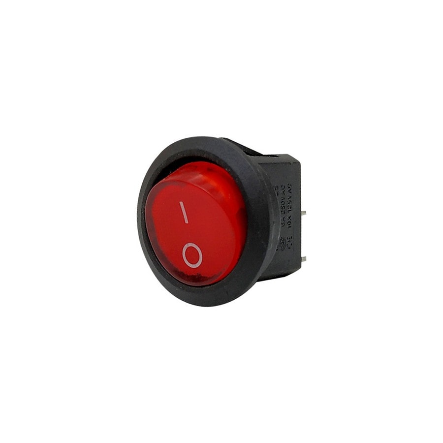 KTech Panel-Mount Rocker Switch — Illuminated Neon of 2 Pins · 3A 250V / 6A 125V · Red