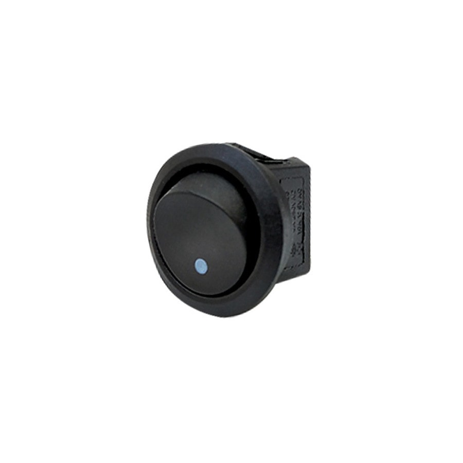 KTech Panel-Mount Rocker Switch — Round · 12V 6A 250V / 10A 125V · Black
