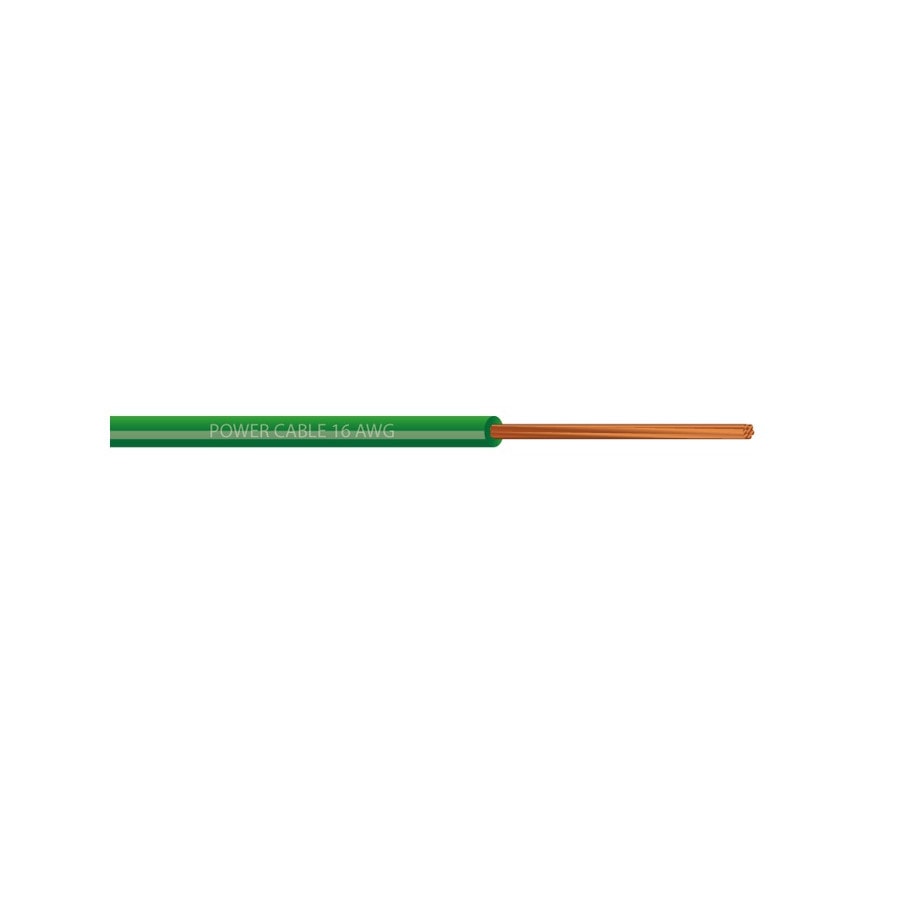 KTech High-Temp 90°C Flexible Stranded Copper Wire · 1X16 AWG 90°C. 300 V. — Mod. 105515 · Green · Roll 100m