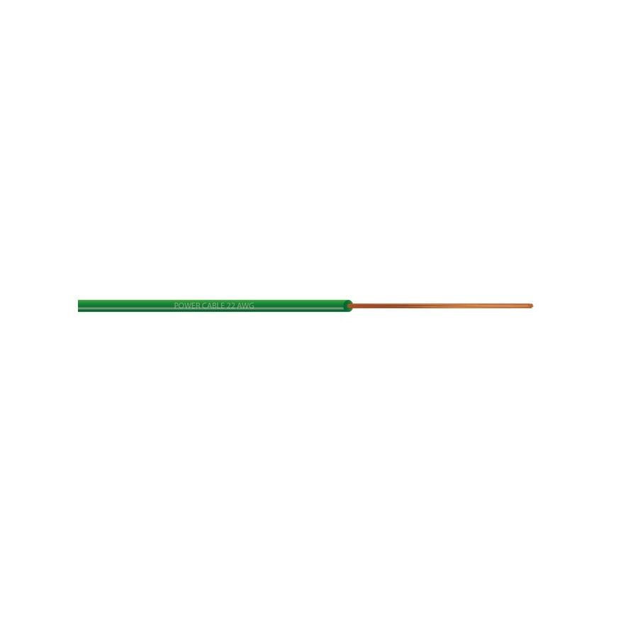 KTech Solid-Core Hook-Up Wire · 1X22 AWG 90°C. 300 V. — Mod. 105530 · Green · Reel 500m