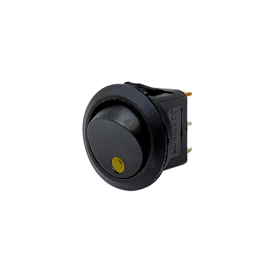 KTech Panel-Mount Rocker Switch — Illuminated Neon of 3 Pins · 12V · Yellow