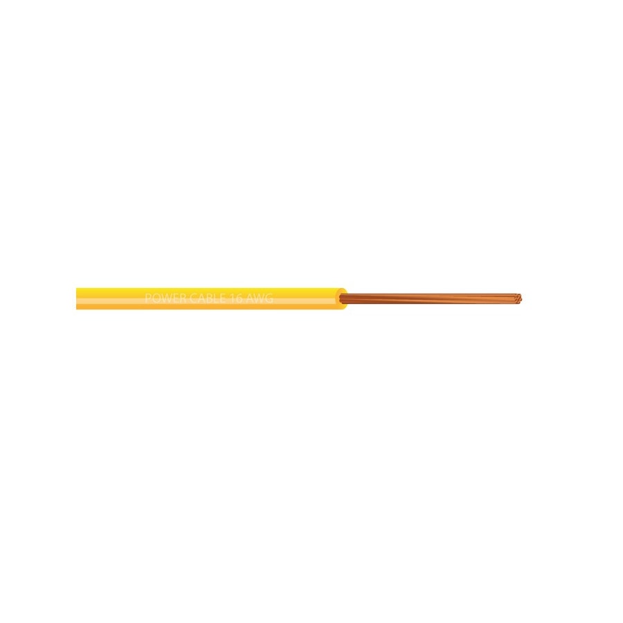 KTech High-Temp 90°C Flexible Stranded Copper Wire · 1X16 AWG 90°C. 300 V. — Mod. 105515 · Yellow · Roll 100m
