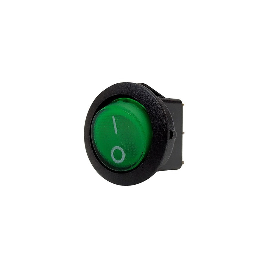 KTech Panel-Mount Rocker Switch — Illuminated Neon of 3 Pins · 20A 12VDC · Green