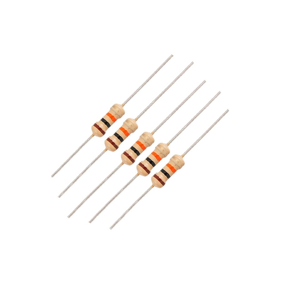 KTech 0.5W Carbon Film Axial Resistor (Pack of 10) — 1E · 1/2 W