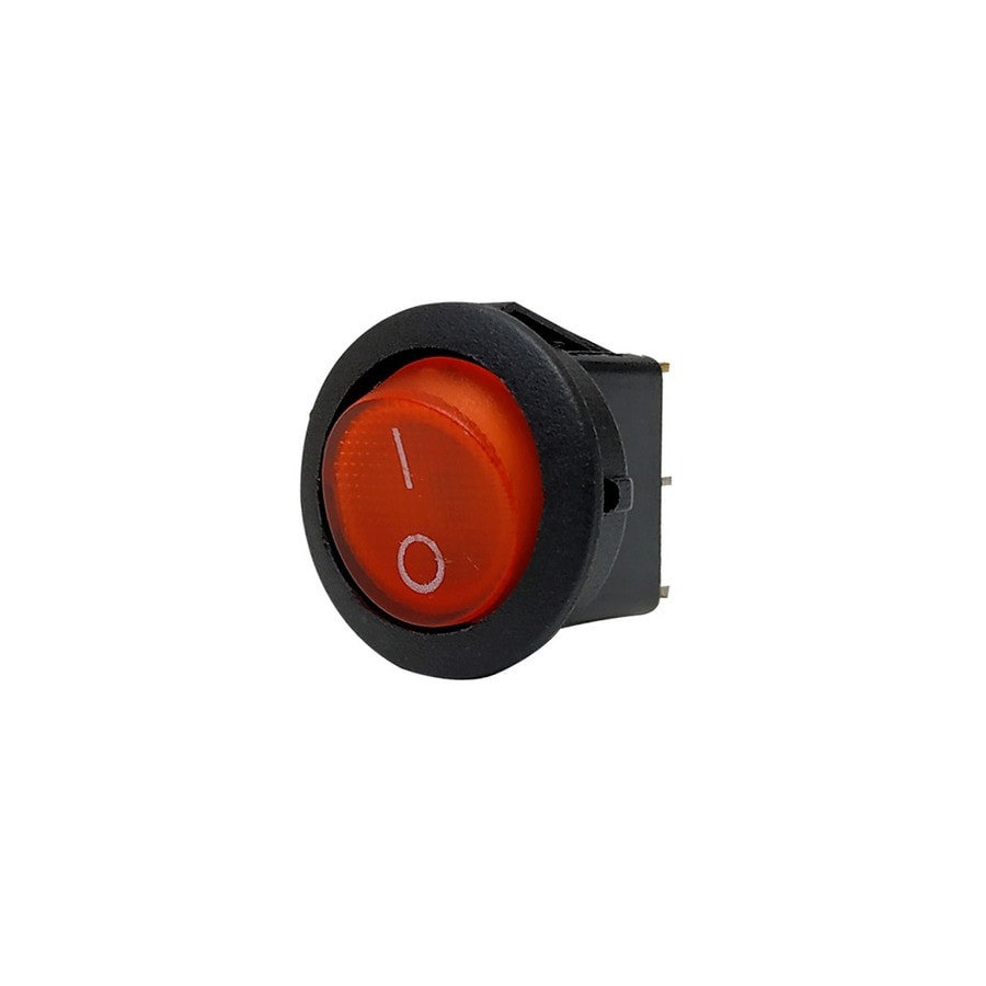 KTech Panel-Mount Rocker Switch — Illuminated Neon of 3 Pins · 6.5A 250V / 13A 125V · Red