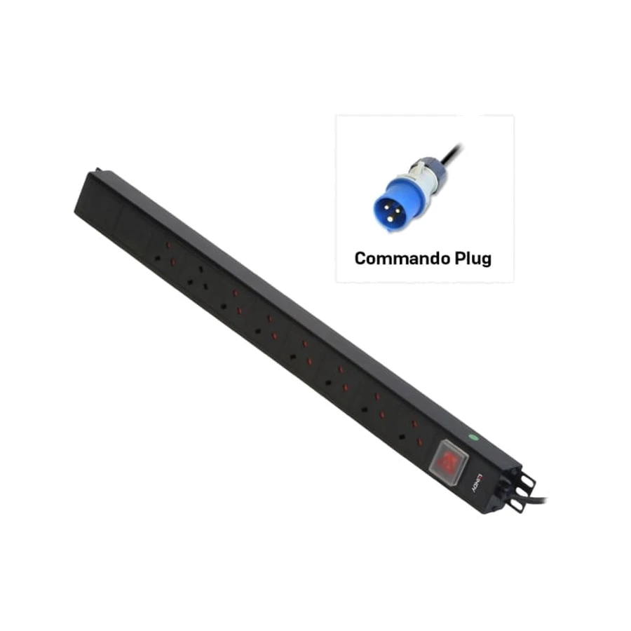Lindy 8 Way UK Mains Sockets, Vertical PDU (29997), product photo