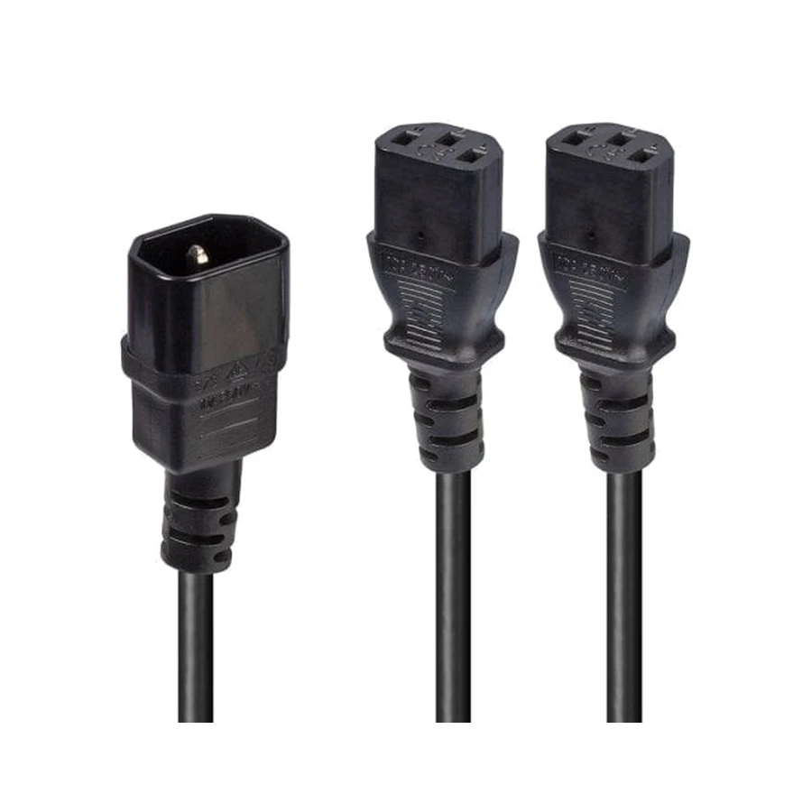 Lindy 1m IEC Splitter Cable IEC C14 to 2 x IEC C13