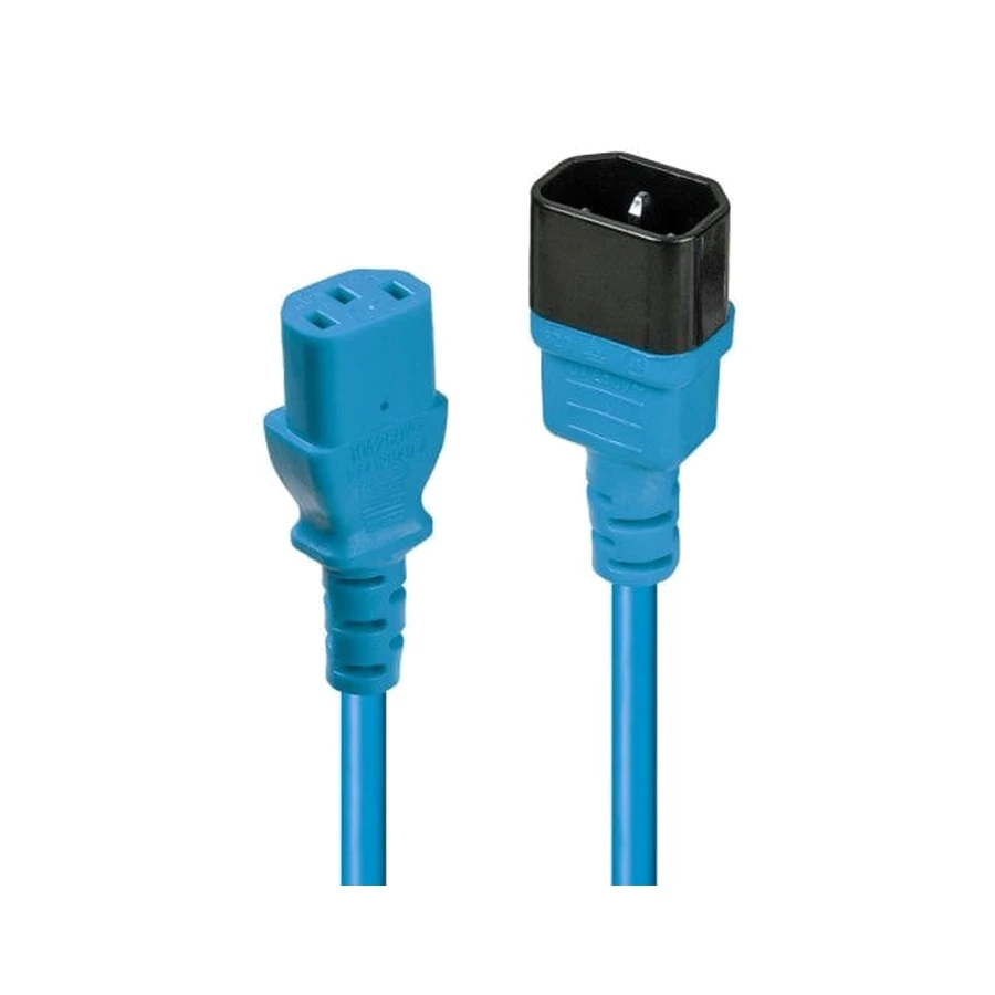 Lindy 0.5m C14 to C13 Extension Cable, blue,