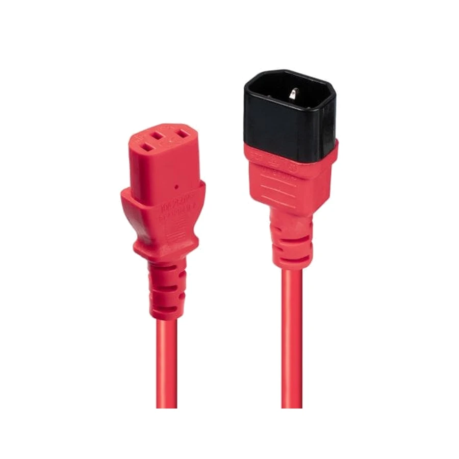 Lindy 1m IEC Extension Cable, Red