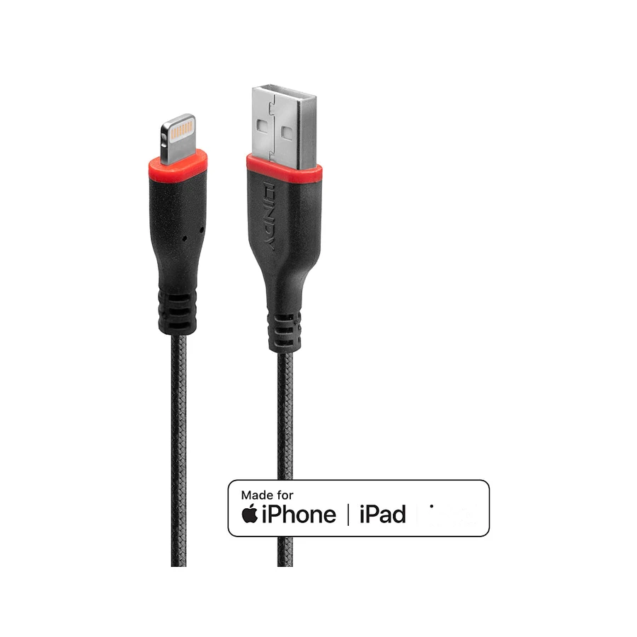 Lindy 1m Reinforced USB Type A to Lightning Cable