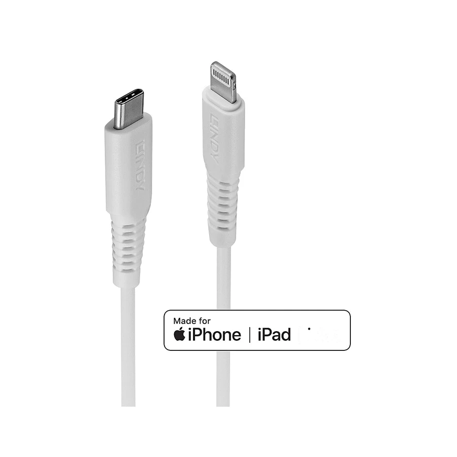 Lindy 2m USB Type C to Lightning Cable, White