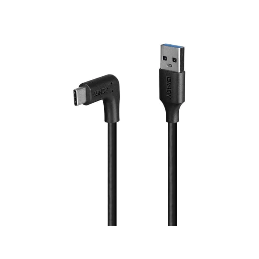 0.5m USB 3.2 Type-A to Right-Angled USB-C Cable, 10Gbps