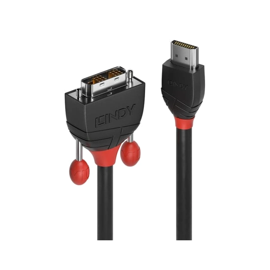 Lindy 2m HDMI to DVI Cable, Black Line