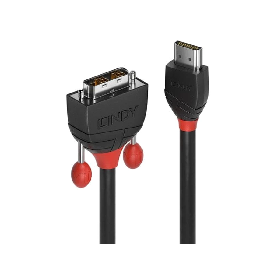 Lindy 3m HDMI to DVI Cable, Black Line, product photo